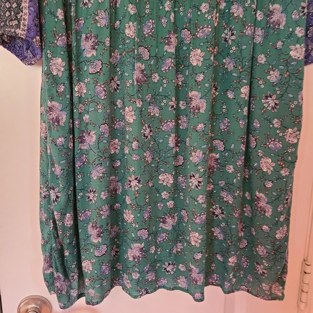 J. Jill Boho Mixed Print Long Sleeve Peasant Dress with Pockets Small - Picture 4 of 11
